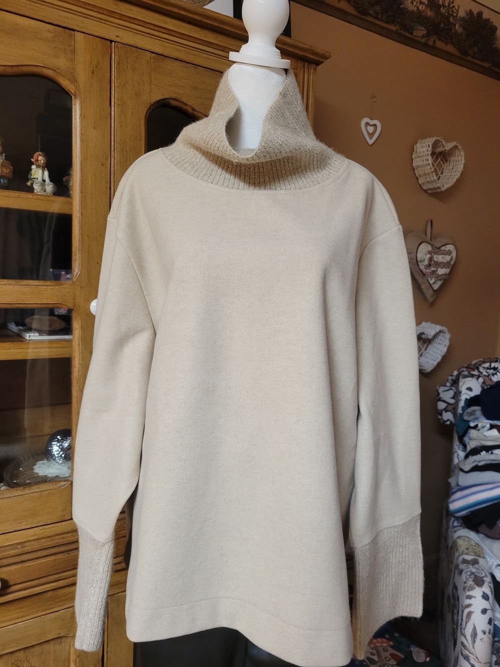 NWT Banana Republic Cream Funnel Neck Turtleneck Sweater XXL